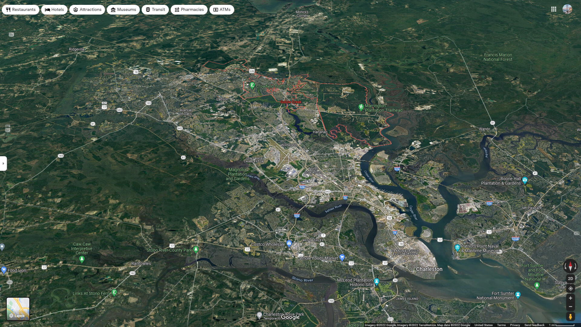 Goose Creek Aerial Map South Carolina